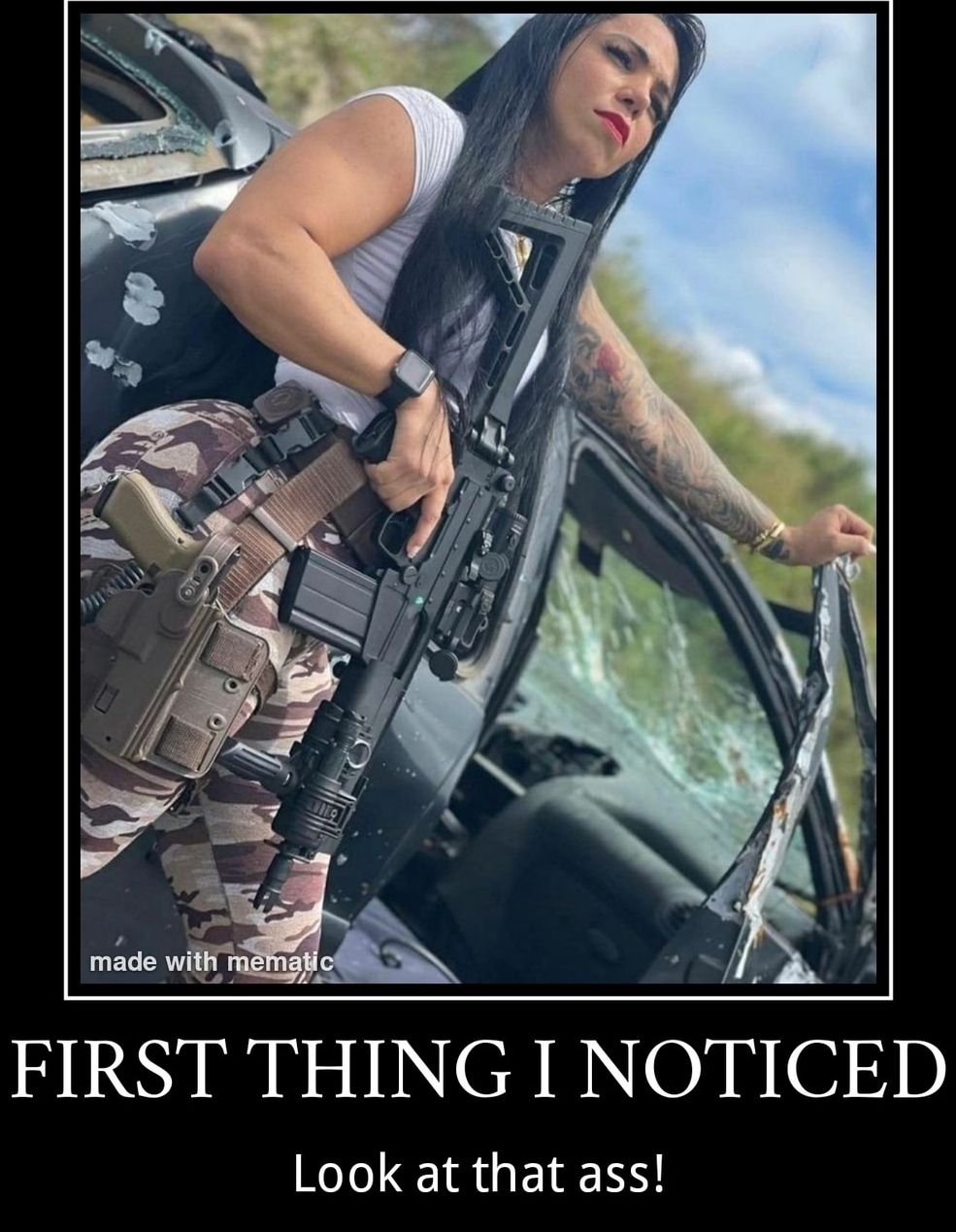 FIRST THING I NOTICED Look at that ass