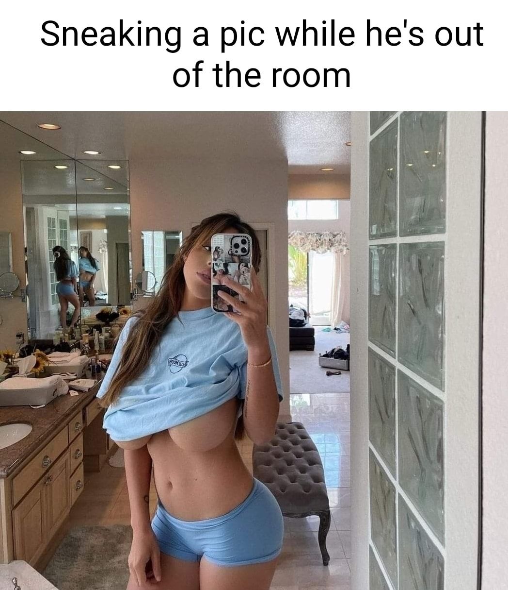 Sneaking a pic while hes out of the room