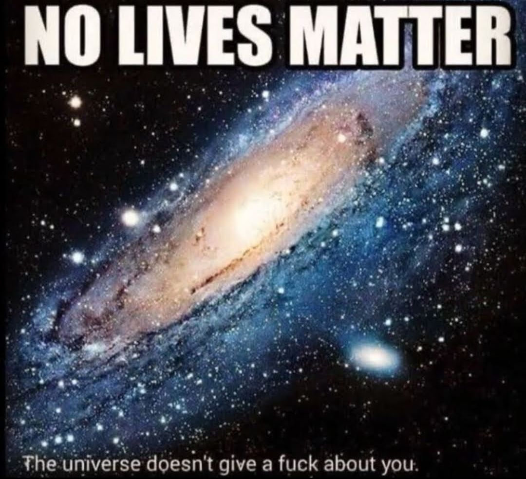 T o T L e o i A 5 gl T il i i a f The universe doesnt give a fuck about you