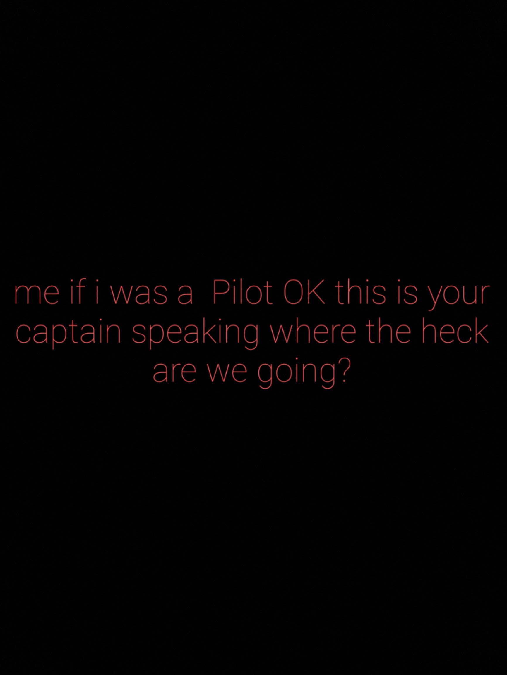 me ifiwas a Pilot OK this is your captain speaking where the heck are we going