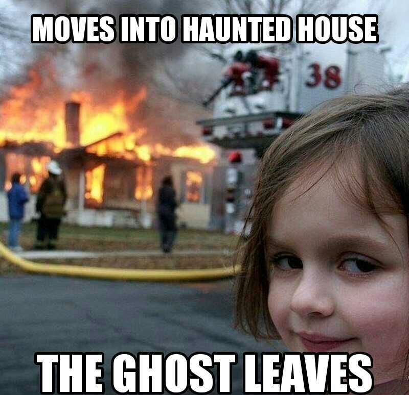 Faovis INTO HAUNTEDHOUSE UNTED HOUSE 5 B TEYe THE GHOST LEAVES