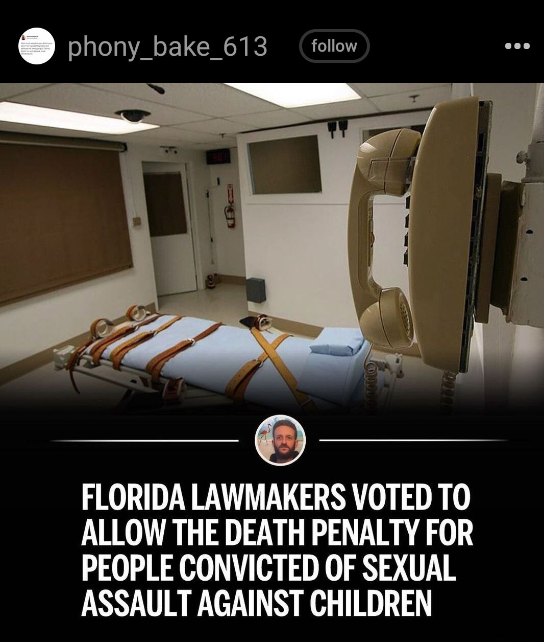 phony_bake_613 follow FLORIDA LAWMAKERS VOTED TO ALLOW THE DEATH PENALTY FOR PEOPLE CONVICTED OF SEXUAL ASSAULT AGAINST CHILDREN