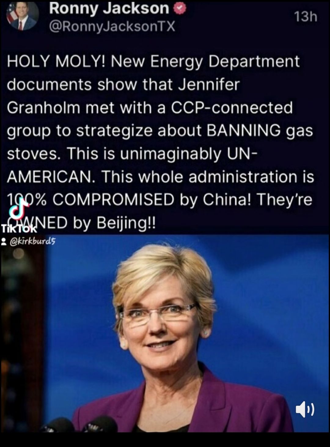 LGLLINETS SR 13h LIRS P HOLY MOLY New Energy Department TV I RS OVA GEIN L LTI g Granholm met with a CCP connected eI TV o R RS Cle PR T LoV VAN N N EXC X stoves This is unimaginably UN AMERICAN This whole administration is r COMPROMISED by China Theyre ED by Beijing 2 wkkrd