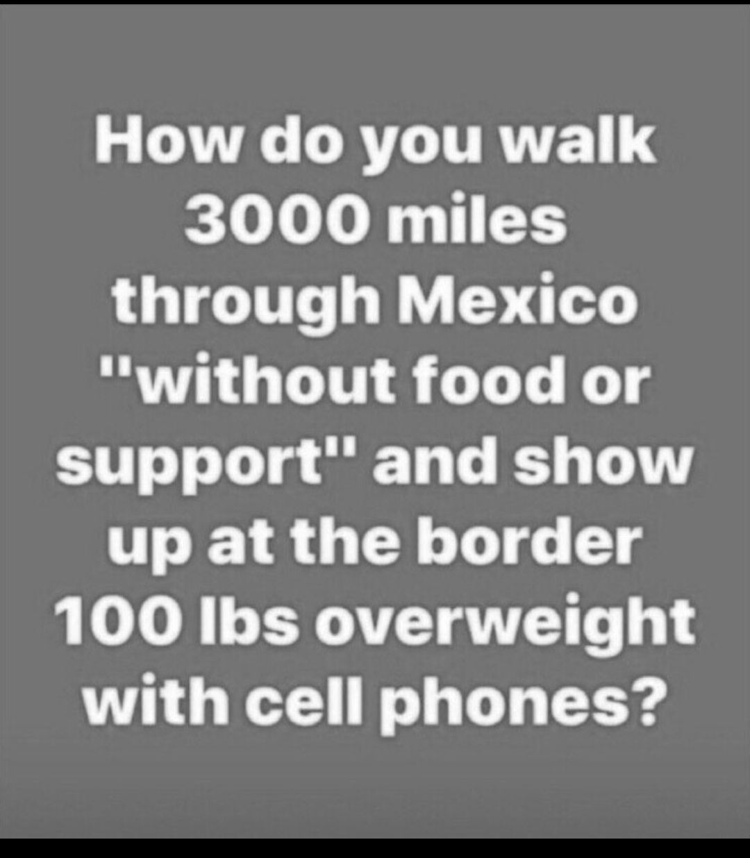 g LAV GRTLITRTTET 4 3000 miles LOTGITE LY T OIS GLT TS support and show up at the border 100 Ibs overweight with cell phones