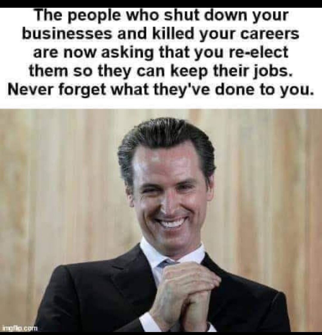 The people who shut down your businesses and killed your careers are now asking that you re elect them so they can keep their jobs Never forget what theyve done to you g