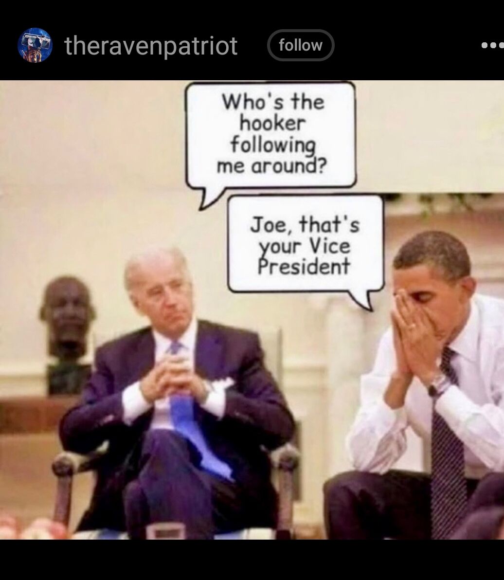 theravenpatriot follow hooker following me around Whos the Joe thats our Vice resident