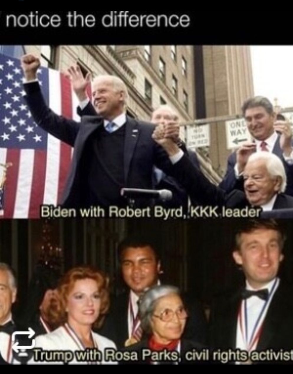 notice the difference nees Biden with Robert Byrd KKK i A PRI ol R Pgrks_ civil rightsfactivis