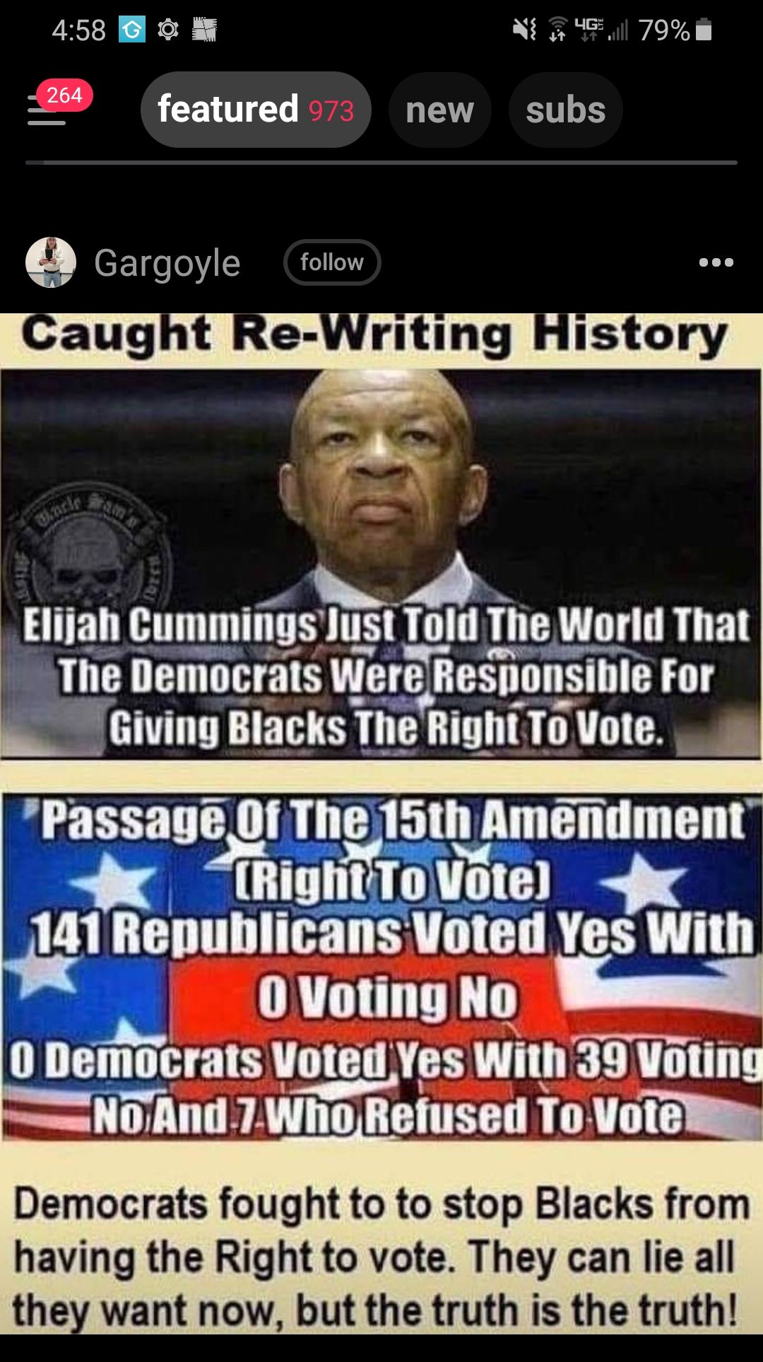458 W N 5 U0 79m featured new subs Elijah Iummmuslul Told Tie World That The Democrats Were R Ilesnunslhle 1 L Giving Blacks The Righi To Vote Passany_ll The lsm T GO0 anel 141 Republicans lllsll Yes With el 0Voting No 0 Democrats VotedYes With39 Voting And7 WhoRefused To Vote Democrats fought to to stop Blacks from having the Right to vote They can lie all they want now but the truth is the truth