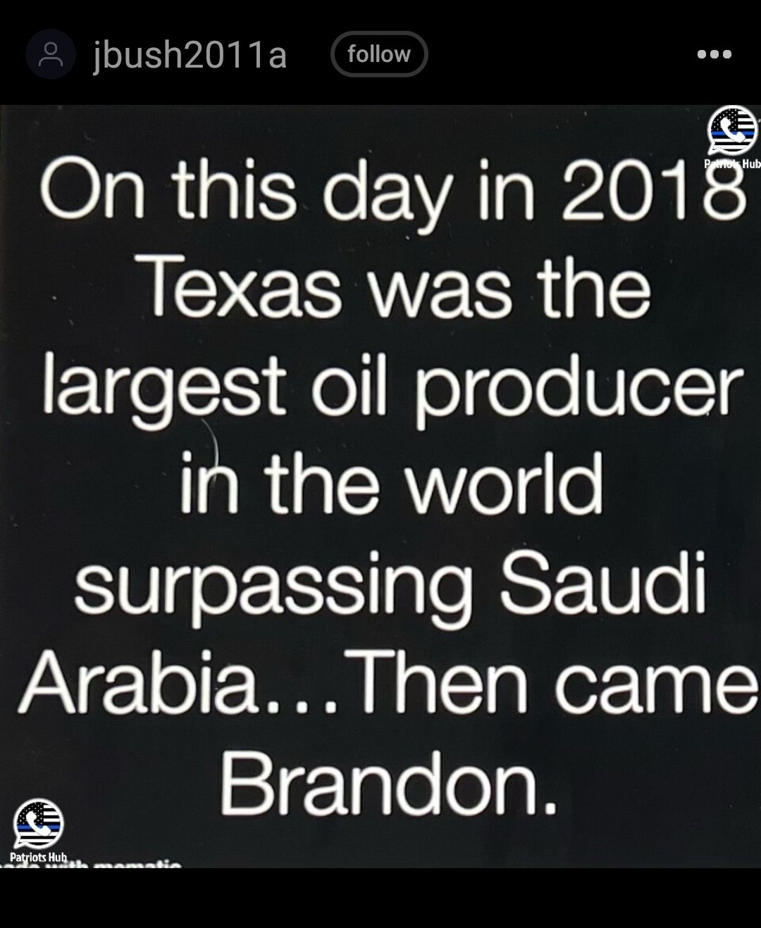 jbush2011a follow On this day in 201 Texas was the largest oil producer in the world surpassing Saudi ArabiaThen came TaleeloH P e