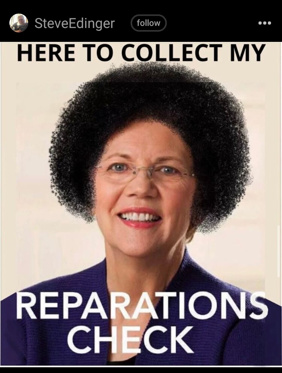 SteveEdinger follov HERE TO COLLECT My REPARATIO CHECK