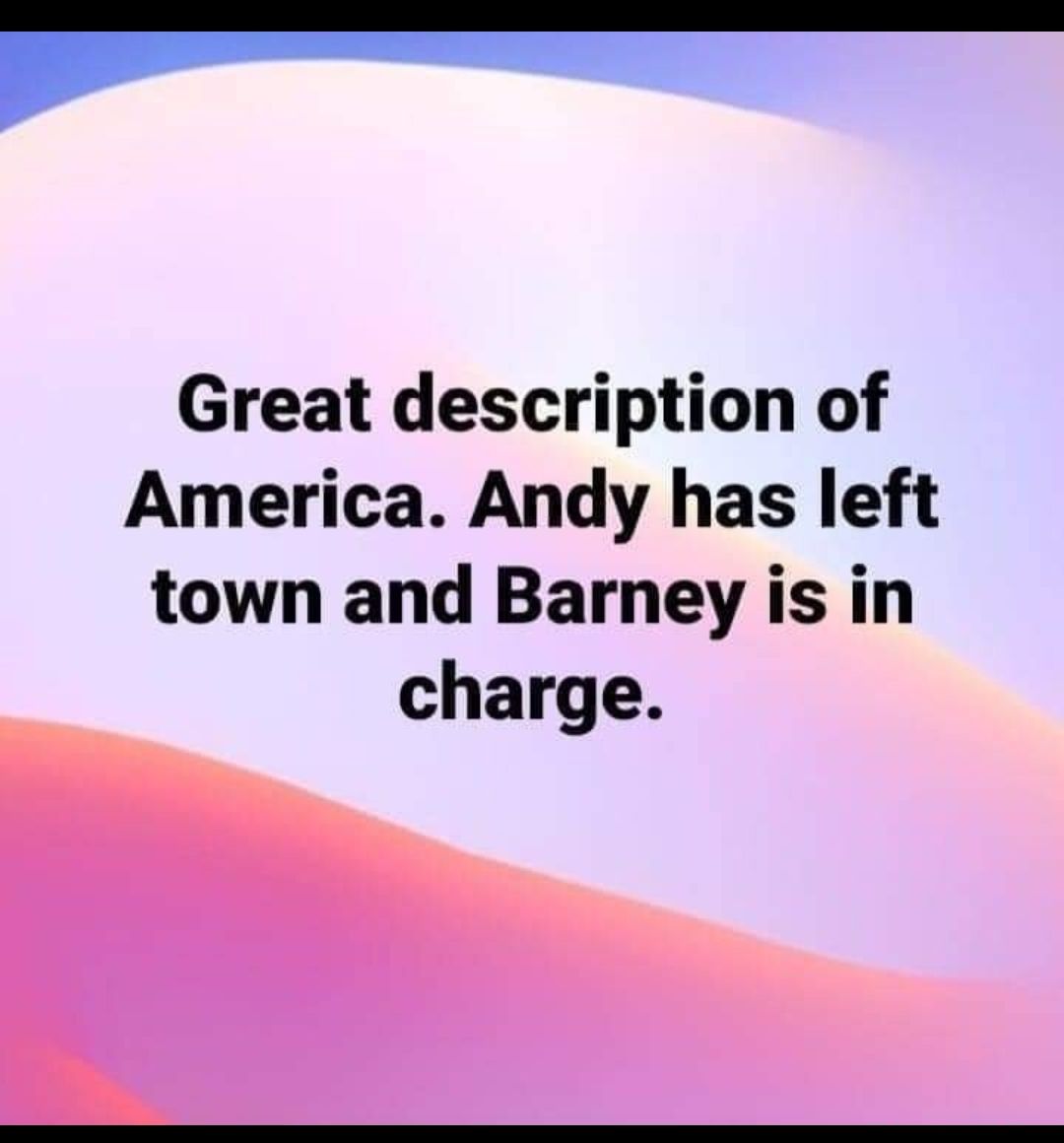 el Great description of America Andy has left town and Barney is in charge