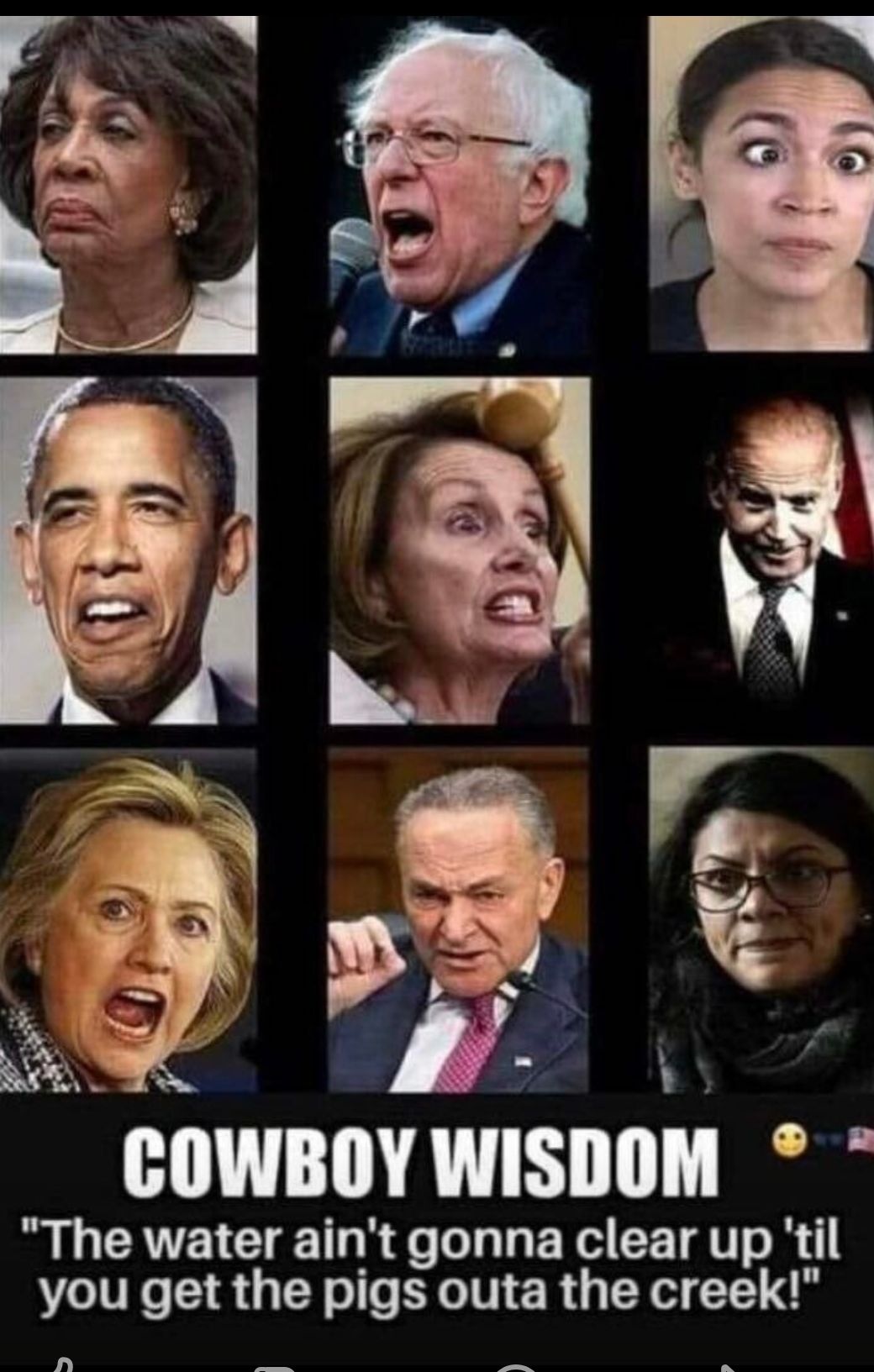 GIIWBIIYWISIIIIM The water aint gonna clear up til you get the pigs outa the creek