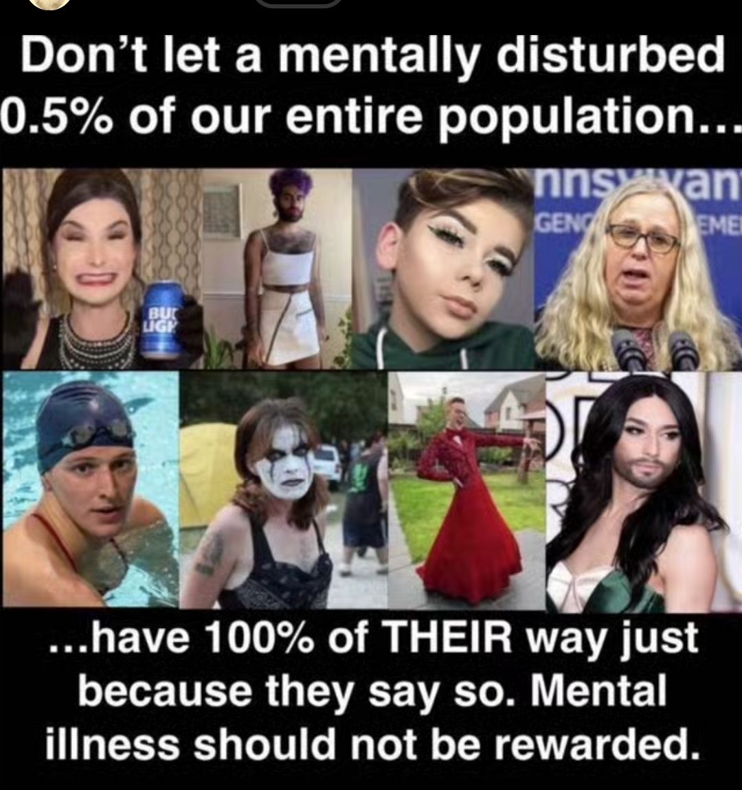 Dont let a mentally disturbed 05 of our entire population have 100 of THEIR way just LLETELR VR VR L E L EEERE IV I T LR CVE TG T S