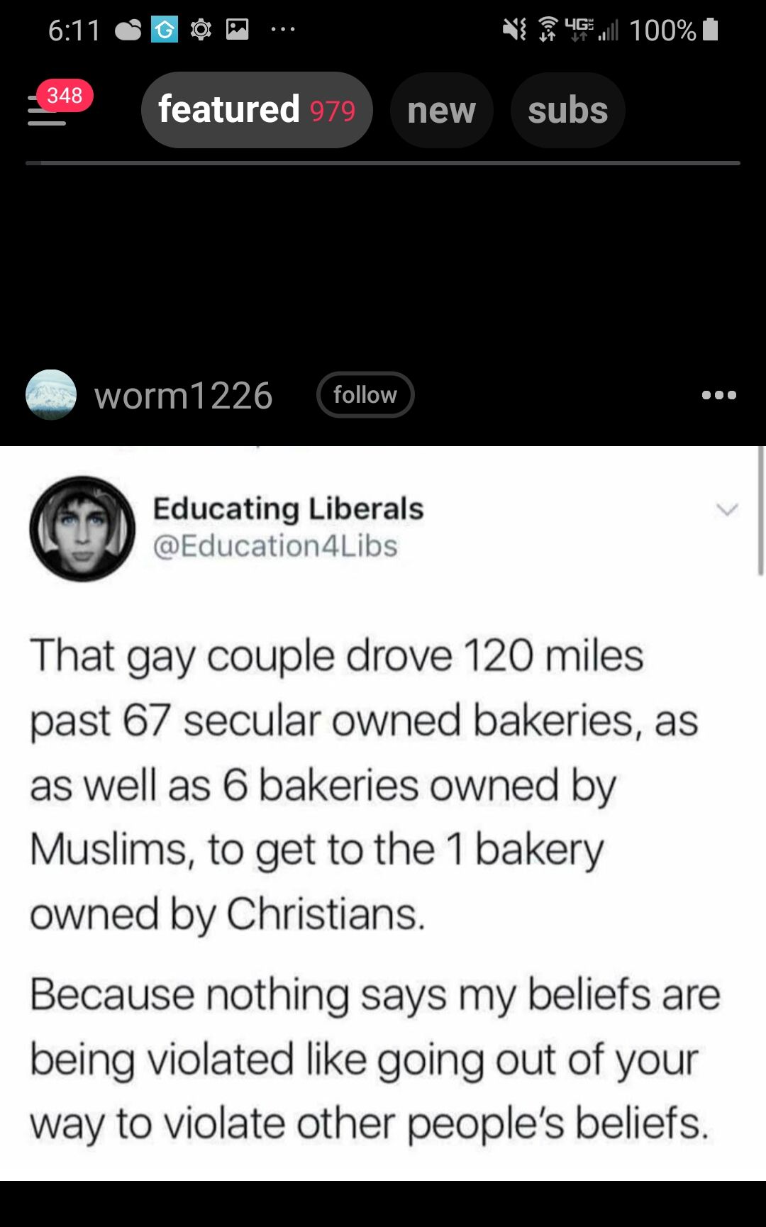 CRAN E 3 D featured new Educating Liberals That gay couple drove 120 miles past 67 secular owned bakeries as as well as 6 bakeries owned by Muslims to get to the 1 bakery owned by Christians Because nothing says my beliefs are being violated like going out of your way to violate other peoples beliefs