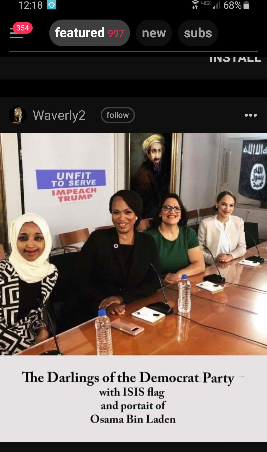 1218 l 68E 354 featured new subs IND IALL i Waverly2 follow o Osama Bin Laden