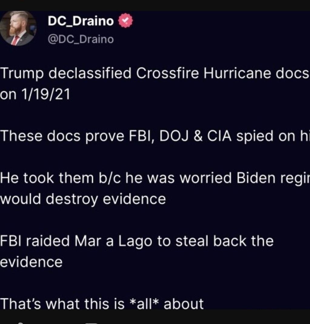 DC_Draino chleiblET Y LLC Ty X I E TS Tl N oI o T N 5 V g TeF T3 W ootS on 11921 These docs prove FBI DOJ CIA spied on h He took them bc he was worried Biden regir TV e N S1 o A e Ty o SN EI IRV E g NI oR R CEIRE I 1 evidence LLEIEAVHEIR QIR R e TeTells