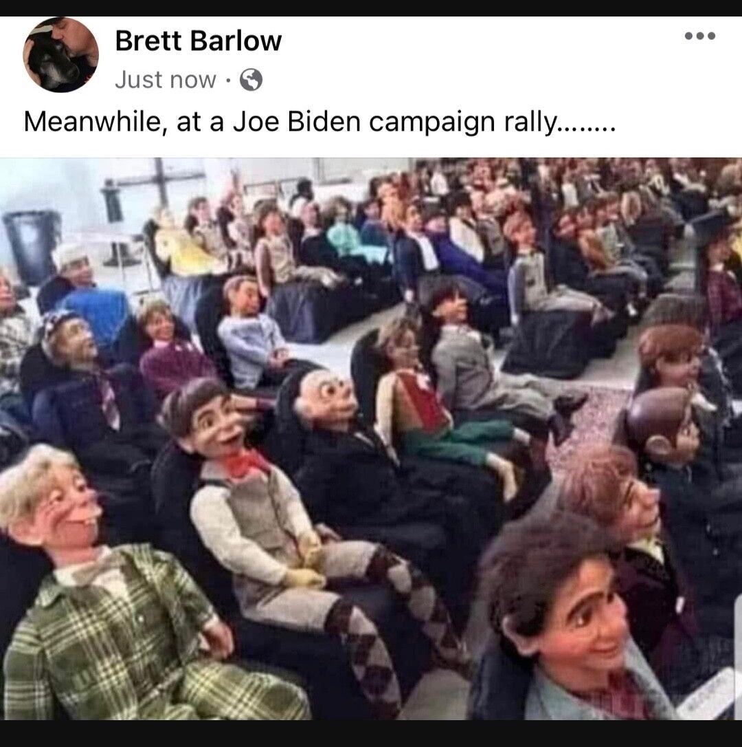 Brett Barlow Meanwhile at a Joe Biden campaign rally