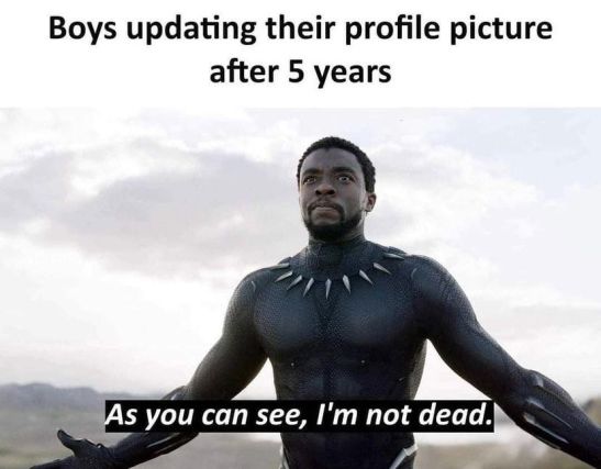 Boys updating their profile picture after 5 years
