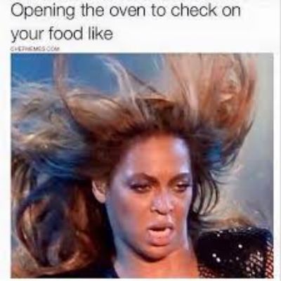 Opening the oven to check on
