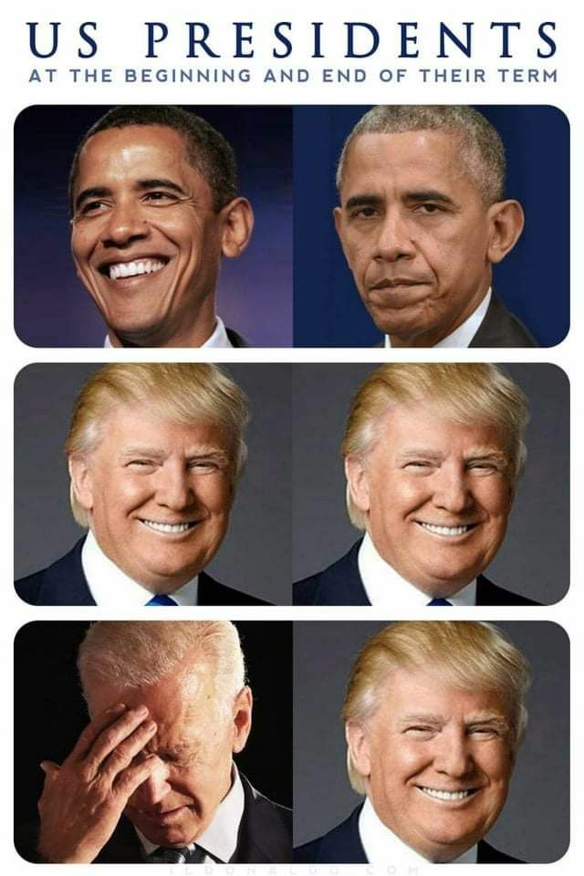 US PRESIDENTS AT THE BEGINNING AND END OF THEIR TERM