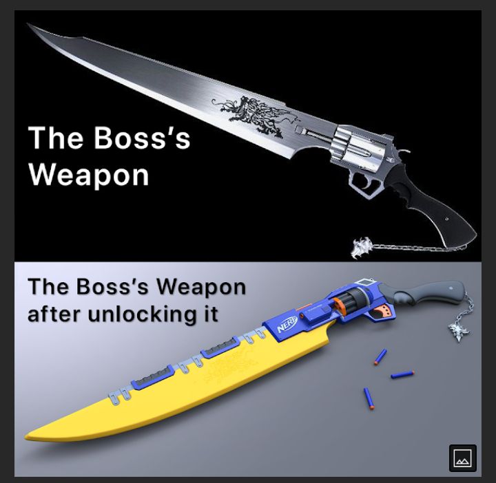 The Bosss Weapon The Bosss Weapon after unlocking it