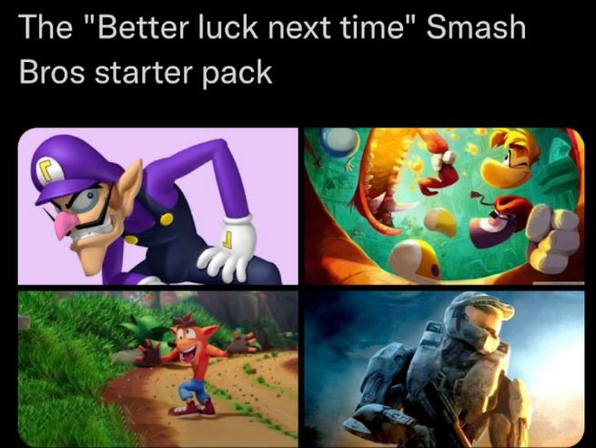 The Better luck next time Smash Bros starter pack