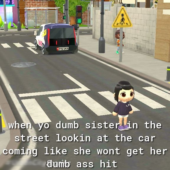 et lookin at the car like she wont get her vdumb ass hit