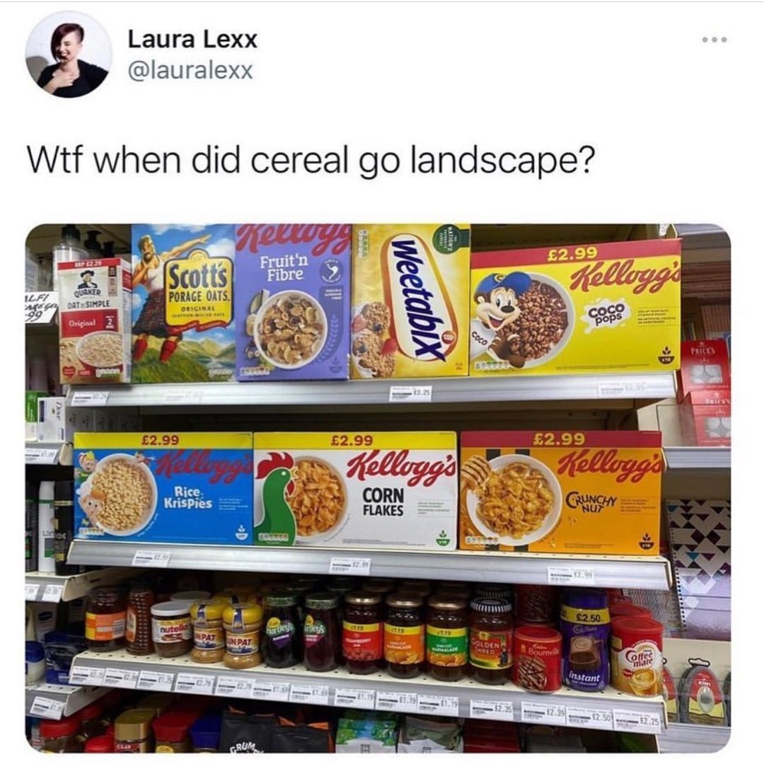 4 Laura Lexx lauralexx Witf when did cereal go landscape