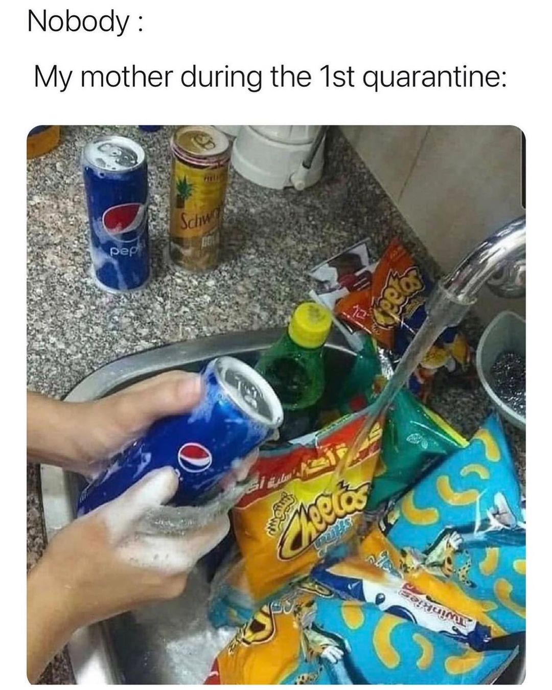 Nobody My mother during the 1st quarantine