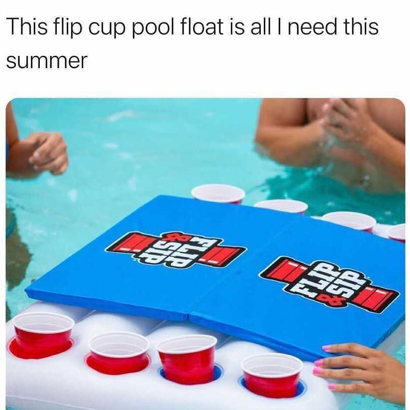 This flip cup pool float is all need this summer