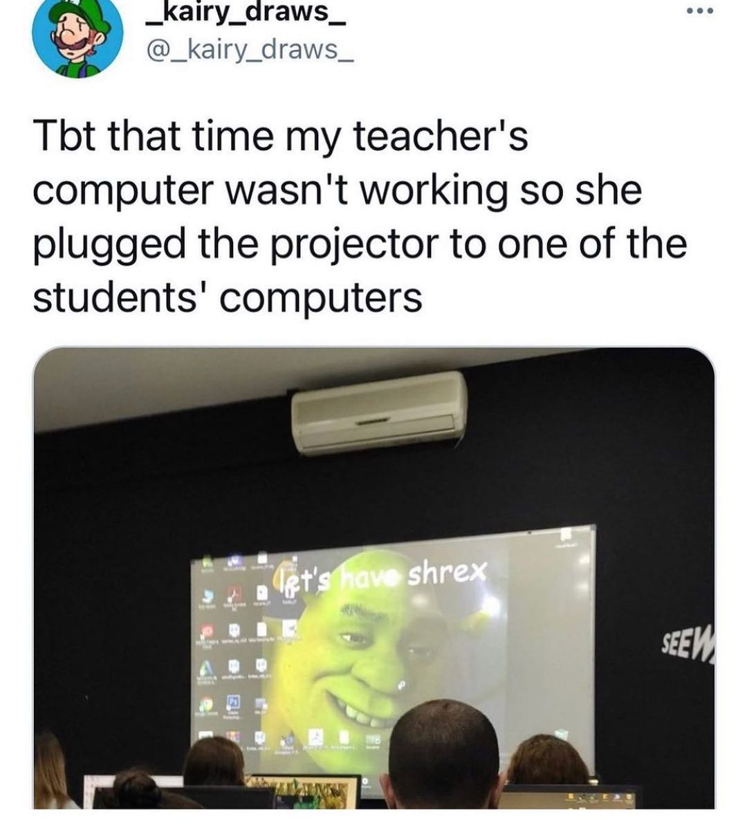 _kairy_draws_ _kairy_draws_ Tbt that time my teachers computer wasnt working so she plugged the projector to one of the students computers