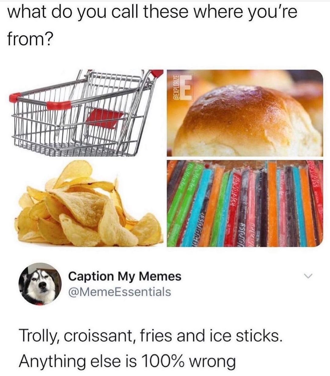 what do you call these where youre from Caption My Memes MemeEssentials Trolly croissant fries and ice sticks Anything else is 100 wrong