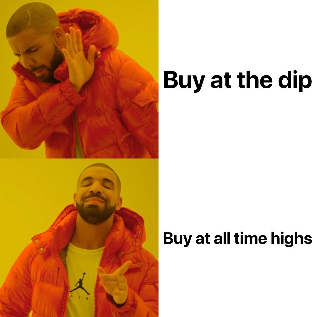 Buy at the dip Buy at all time highs