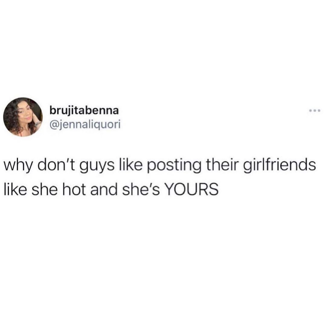 brujitabenna jennaliquori why dont guys like posting their girlfriends like she hot and shes YOURS