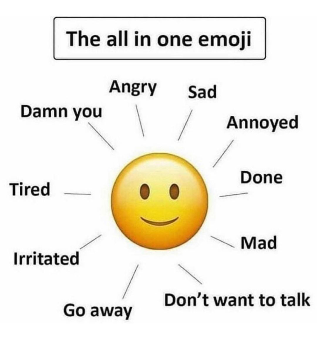 The all in one emoji Angry Sad Damn you Annoye d Tired l Pone P i Mad Irritated F o Y ont want to talk Go awa