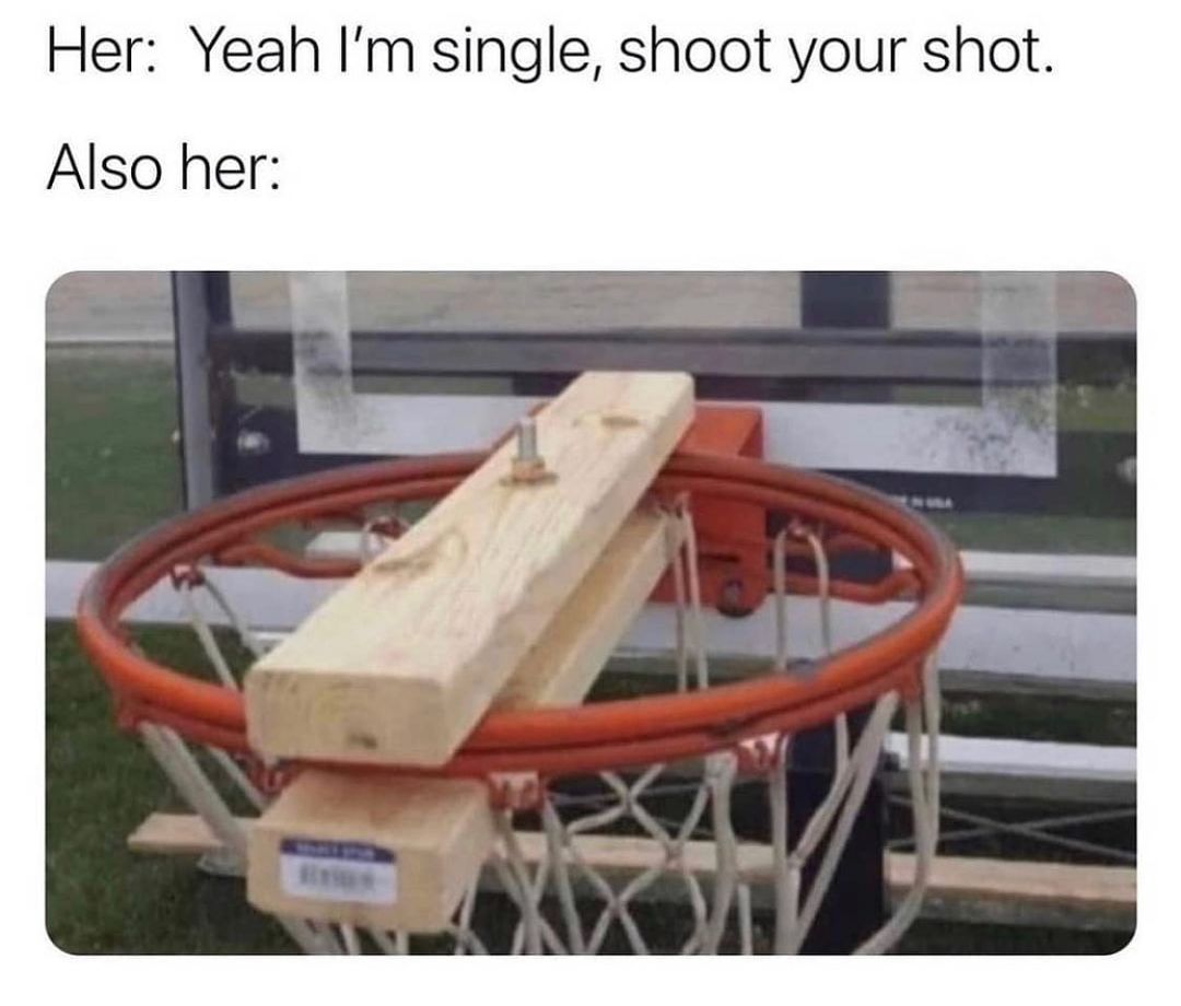 Her Yeah Im single shoot your shot Also her