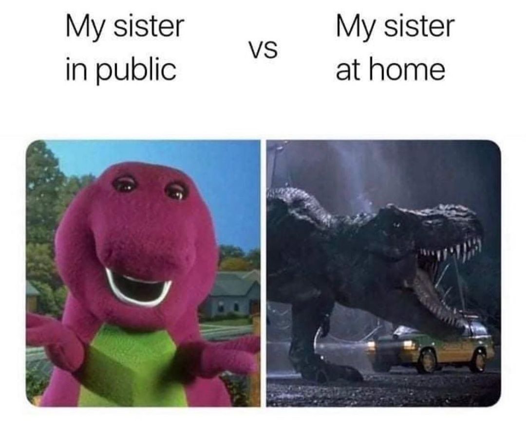My sister My sister S in public at home