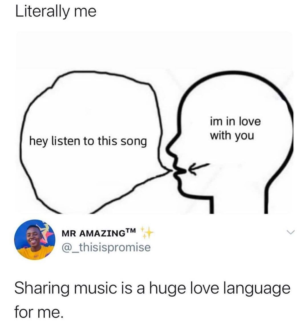 Literally me im in love hey listen to this song with you e A MR AMAZING _thisispromise Sharing music is a huge love language for me