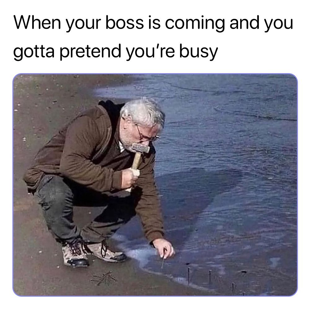 When your boss is coming and you gotta pretend youre busy