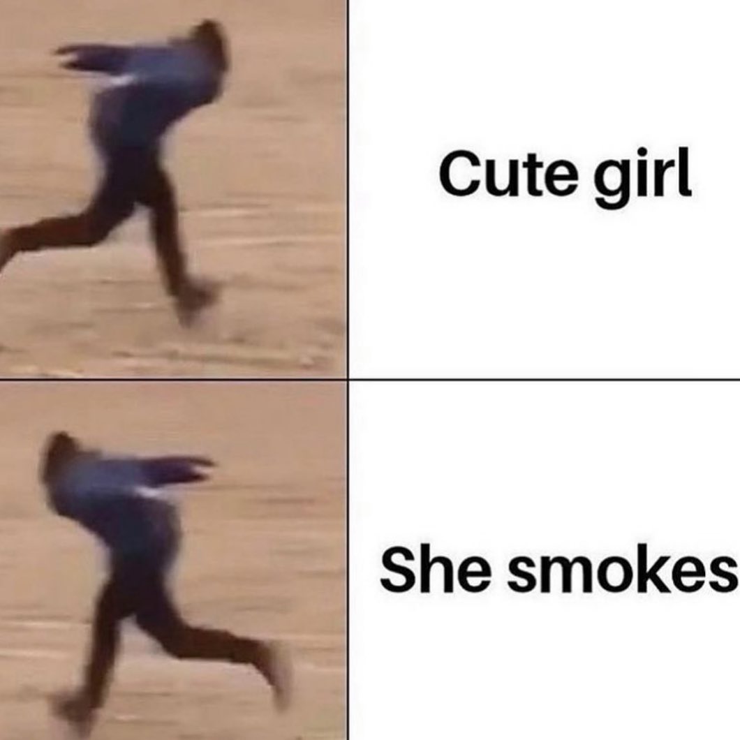 Cute girl She smokes