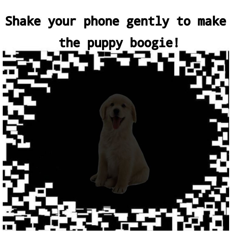 Shake your phone gently to make the puppy boogie