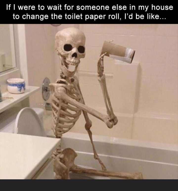 If were to wait for someone else in my house to change the toilet paper roll Id be like