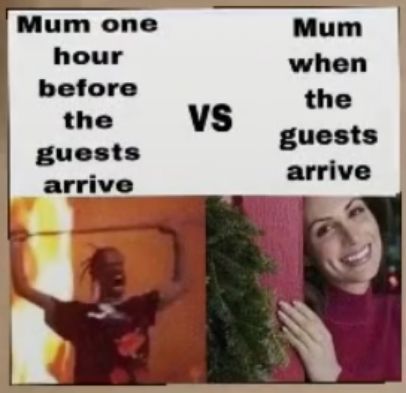 Mum one Mum hour when before the the Hussts vs guests arrive arrive