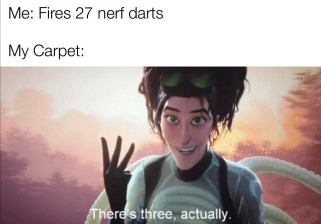 Me Fires 27 nerf darts My Carpet EI