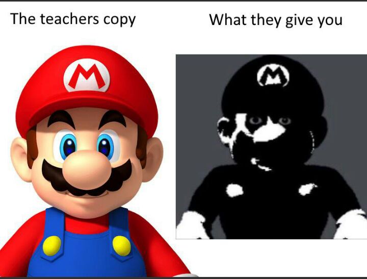 The teachers copy What they give you