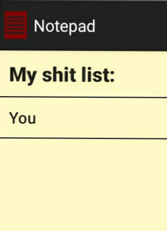 My shit list You