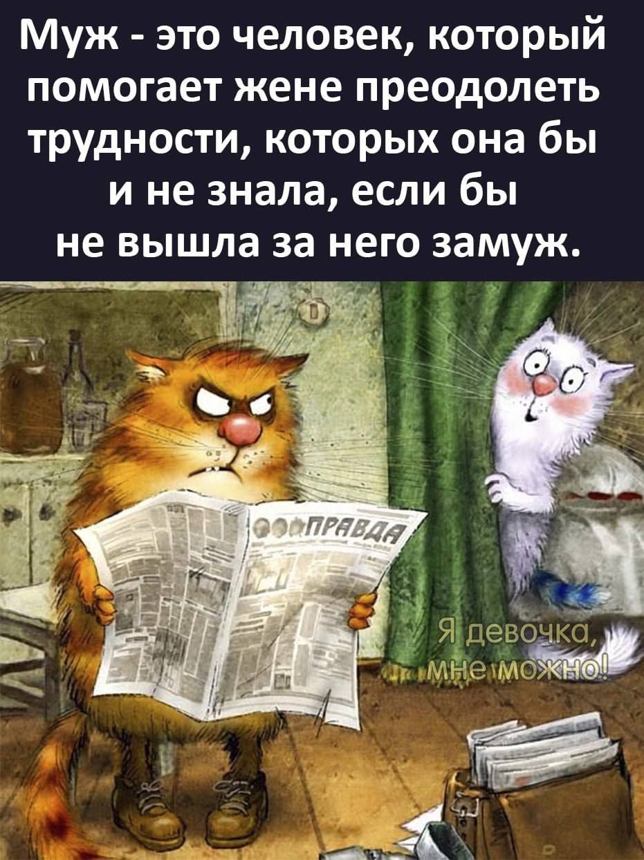 Муж это человек который помогает жене преодолеть трудности которых она бы и не знала если бы не вышла за него замуж 5