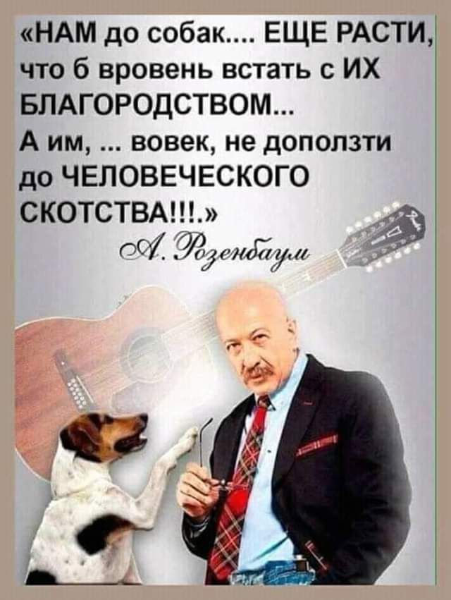 НАМ до собак ЕЩЕ РАСТИ что 6 вровень встать с ИХ БЛАГОРОДСТВОМ Аим вовек не доползти до ЧЕЛОВЕЧЕСКОГО СКОТСТВА п Оумйу 2