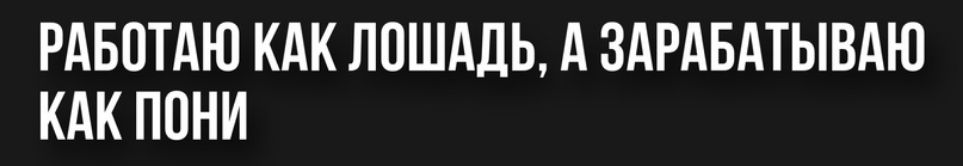 РАБОТАЮ КАК ЛОШАДЬ А ЗАРАБАТЫВАЮ КАК ПОНИ