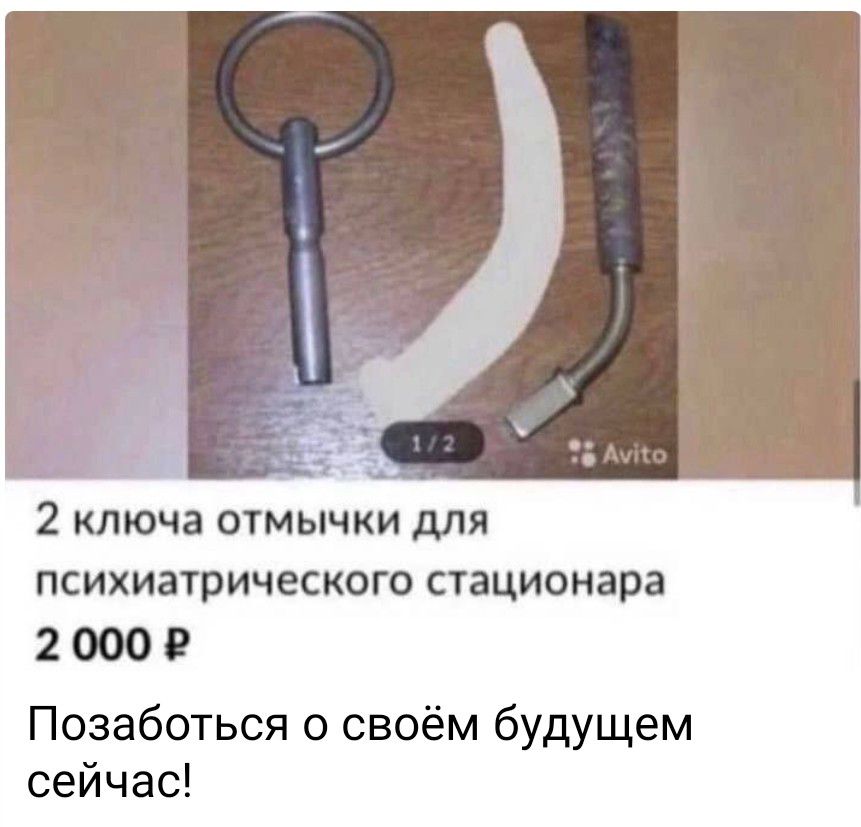2 ключа отмычки для психиатрического стационара 2000 Р Позаботься о своём будущем сейчас
